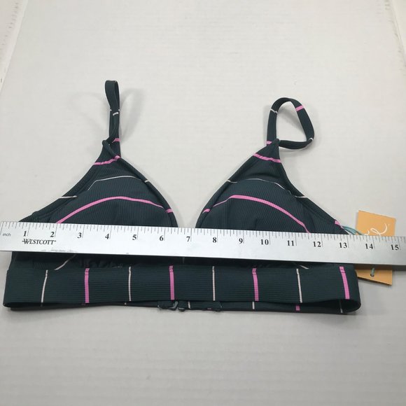 Kona Sol Women's Size Small 4-6 Textured Triangle Bikini Swim Top Indigo New - Picture 8 of 14